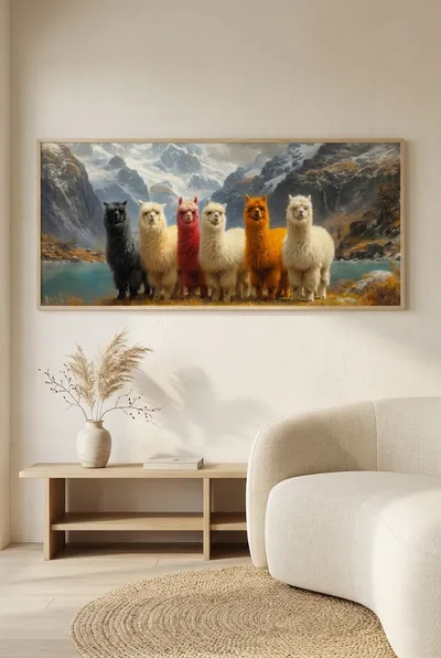 Interior view: The humorous alpaca boy band