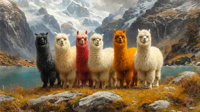 Wall art: The humorous alpaca boy band