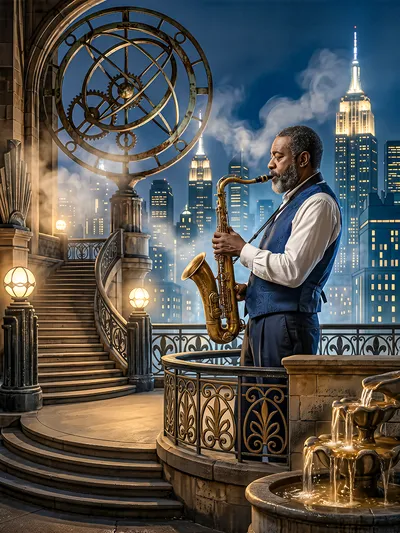 Wall art: The Saxophone and Time