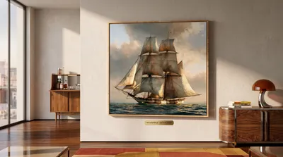 Interior view: The wind chaser: sailing ship under full sail