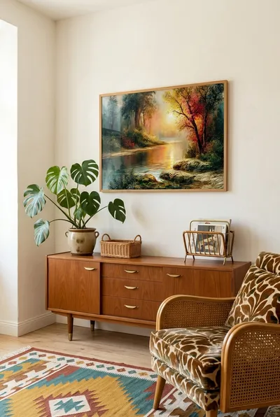 Interior view: River landscape in warm evening light