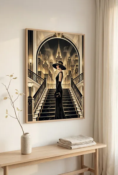 Interior view: Jazz Age elegance before the New York skyline