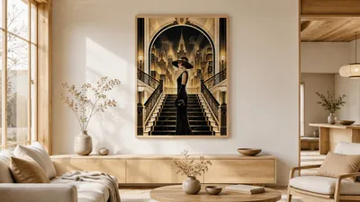 Interior view: Jazz Age elegance before the New York skyline