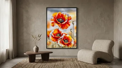 Interior view: Poppies as flaming botany