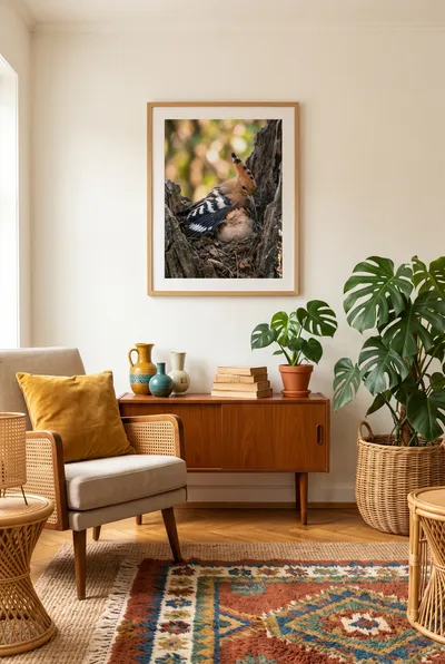 Interior view: Nature poetry: hoopoe with chick