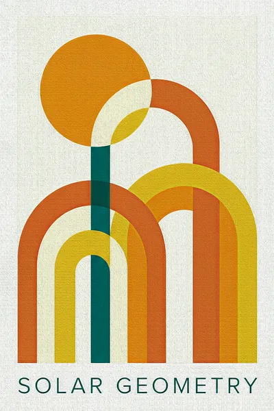 Wall art: Retro solar geometry
