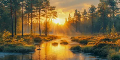 Wall art: Sunrise: nature awakening