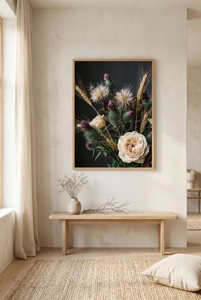 Interior view: Quiet thorns: a wabi-sabi thistle still life