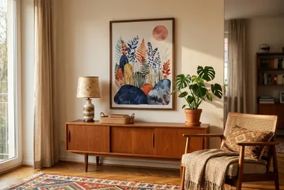 Interior view: Terracotta twilight: organic harmony