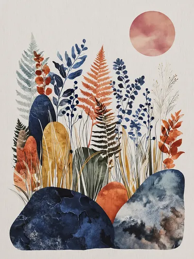 Wall art: Terracotta twilight: organic harmony